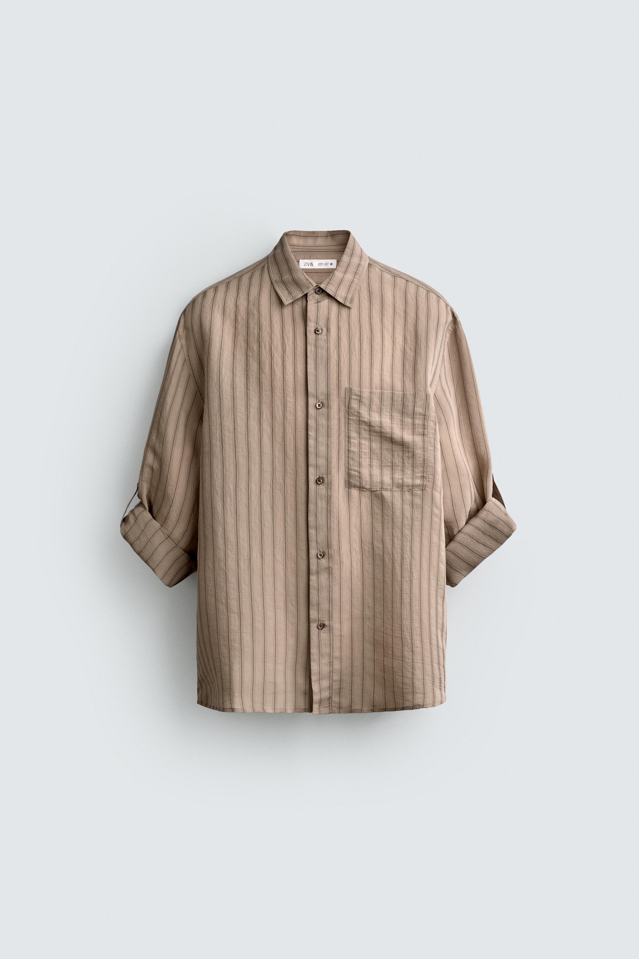 CHEMISE À RAYURES PATTES AUX MANCHES